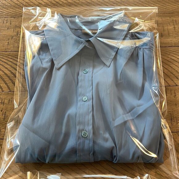 NWT Peplum Stretch Blouse with Puff Sleeves in Fantasy Blue by Apt 9 Petite - Picture 17 of 17